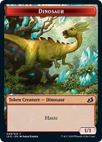 Dinosaur // Human Soldier (004) Double-Sided Token [Ikoria: Lair of Behemoths Tokens] MTG Single Magic: The Gathering | Red Claw Gaming