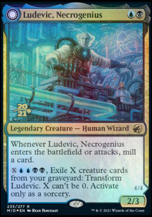 Ludevic, Necrogenius // Olag, Ludevic's Hubris [Innistrad: Midnight Hunt Prerelease Promos] MTG Single Magic: The Gathering | Red Claw Gaming