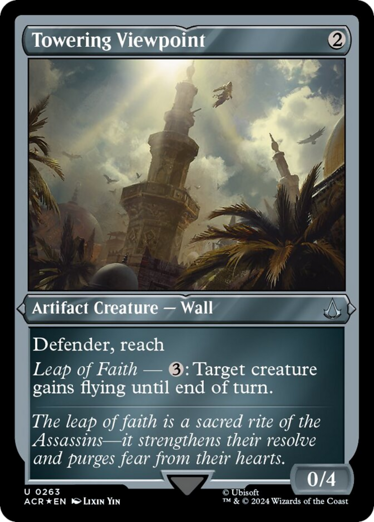 Towering Viewpoint (Foil Etched) [Assassin's Creed] MTG Single Magic: The Gathering | Red Claw Gaming