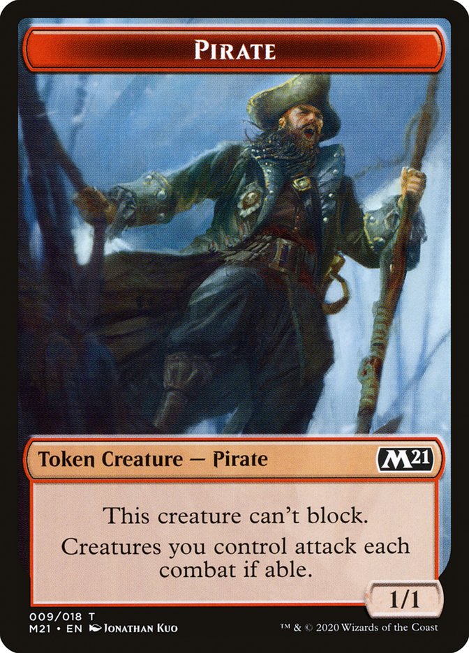 Cat (011) // Pirate Double-Sided Token [Core Set 2021 Tokens] MTG Single Magic: The Gathering | Red Claw Gaming