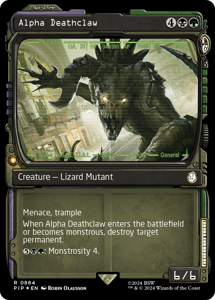 Alpha Deathclaw (Showcase) (Surge Foil) [Fallout] MTG Single Magic: The Gathering | Red Claw Gaming