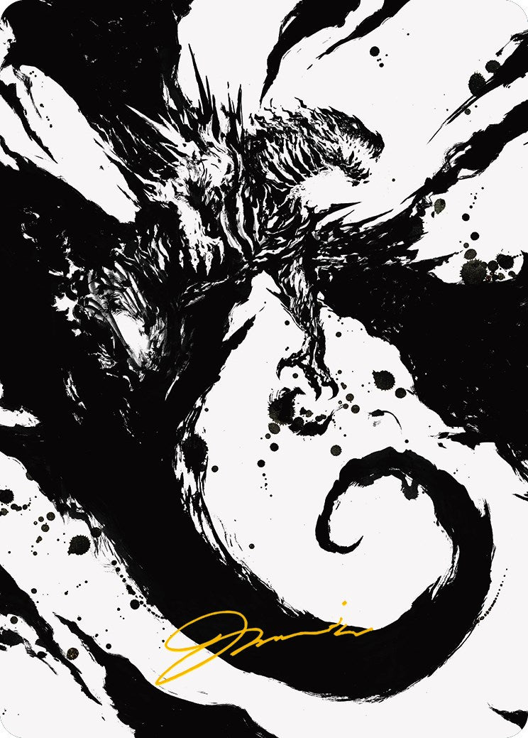 Capricious Hellraiser Art Card (Gold-Stamped Signature) [Phyrexia: All Will Be One Art Series] MTG Single Magic: The Gathering | Red Claw Gaming