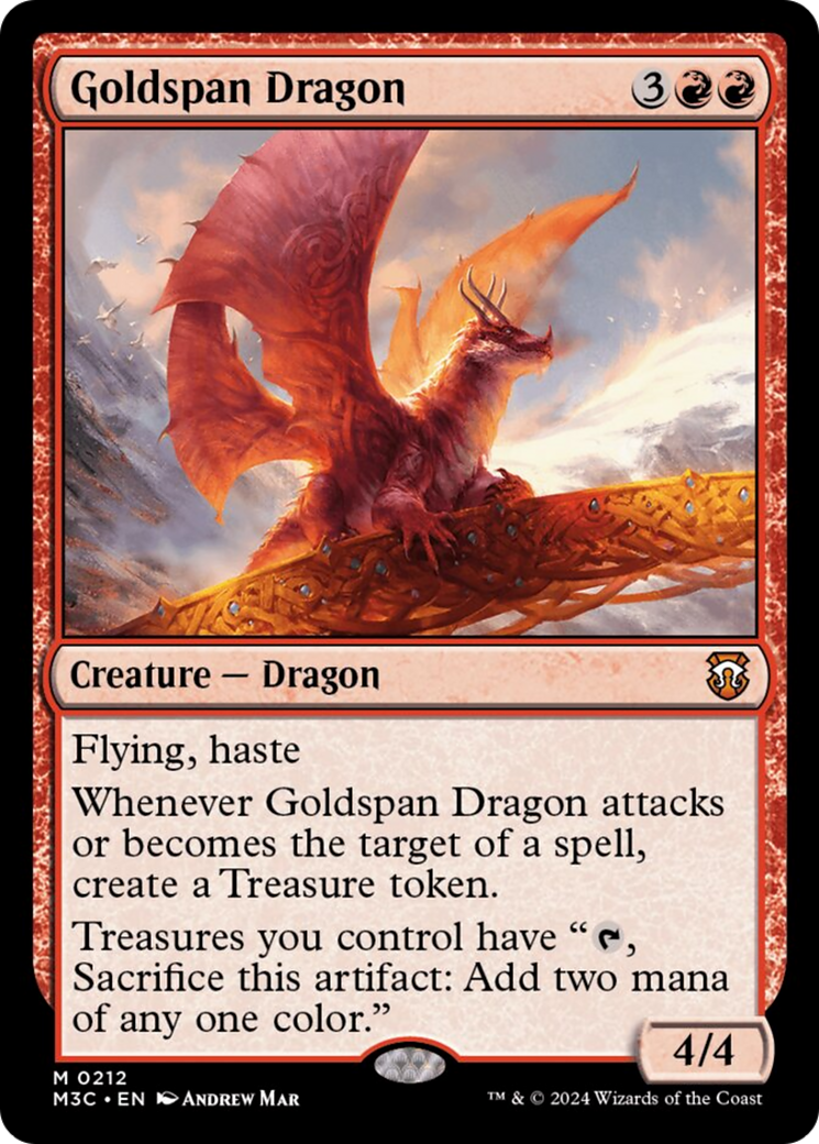 Goldspan Dragon (Ripple Foil) [Modern Horizons 3 Commander] MTG Single Magic: The Gathering | Red Claw Gaming