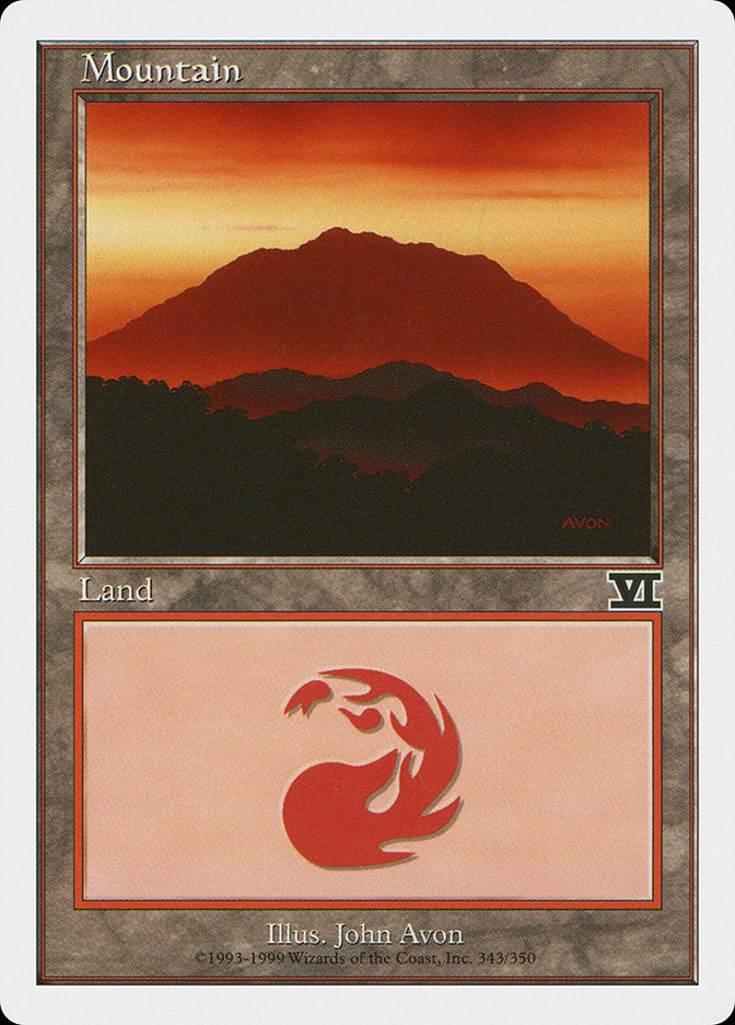 Mountain (343) [Classic Sixth Edition] MTG Single Magic: The Gathering | Red Claw Gaming