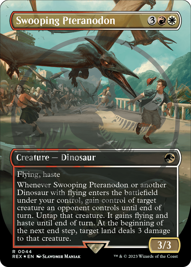 Swooping Pteranodon (Emblem) (Borderless) [Jurassic World Collection Tokens] MTG Single Magic: The Gathering | Red Claw Gaming