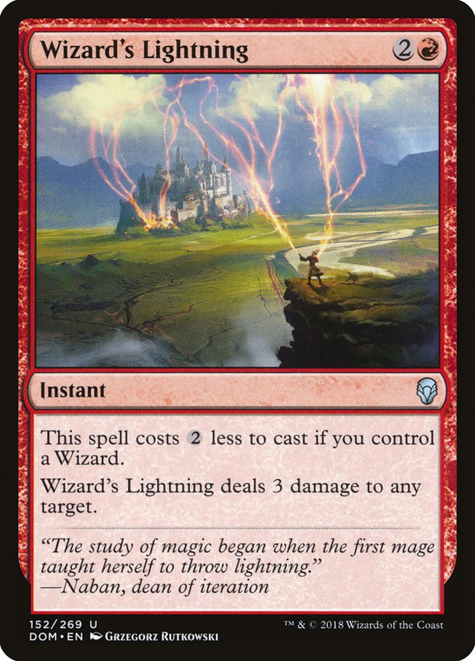 Wizard's Lightning [Dominaria] MTG Single Magic: The Gathering | Red Claw Gaming