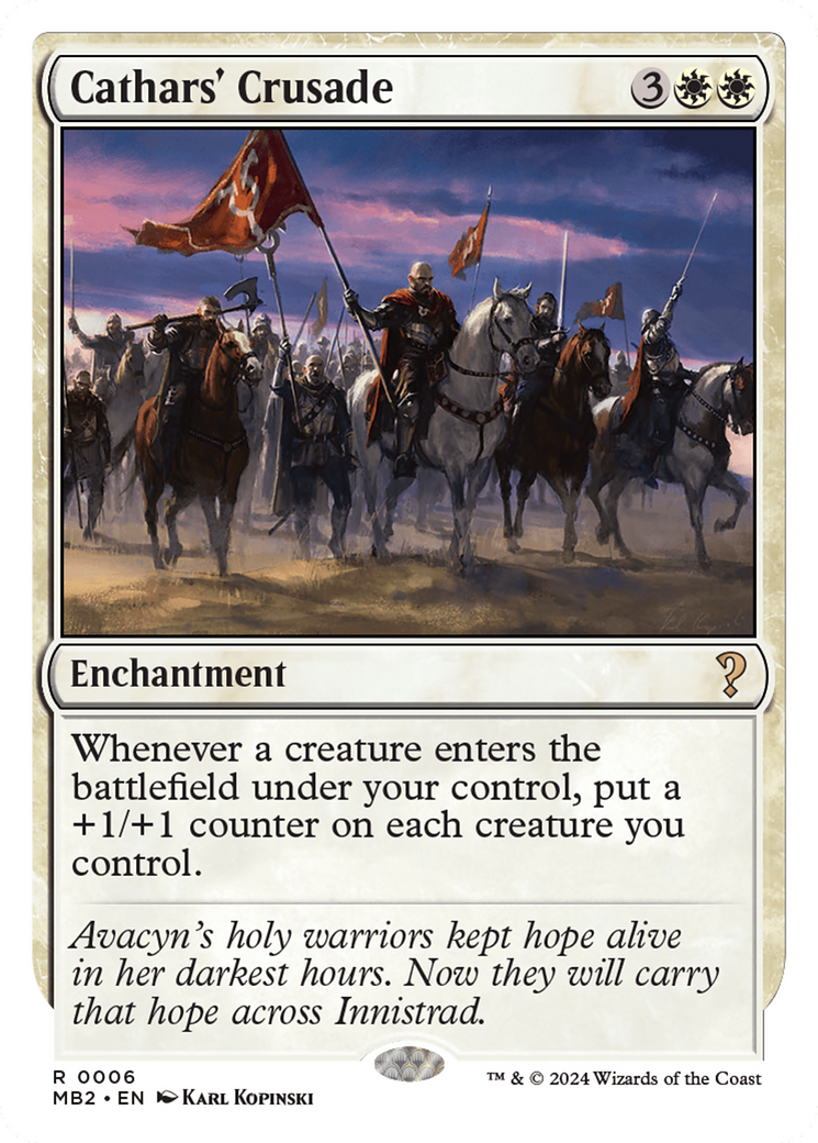 Cathars' Crusade (White Border) [Mystery Booster 2] MTG Single Magic: The Gathering | Red Claw Gaming