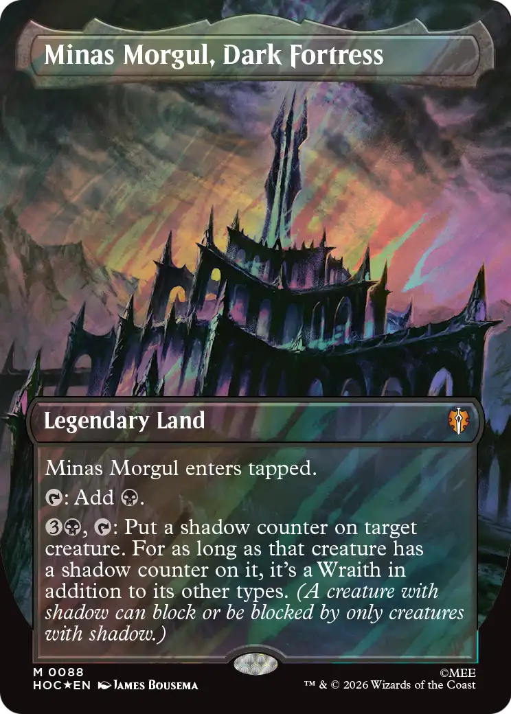 Minas Morgul, Dark Fortress (Borderless) (Surge Foil) [The Hobbit: Eternal-Legal] | Red Claw Gaming