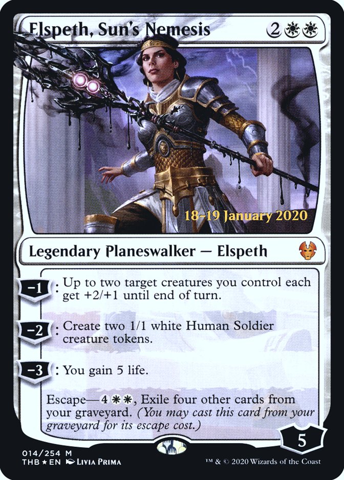 Elspeth, Sun's Nemesis [Theros Beyond Death Prerelease Promos] MTG Single Magic: The Gathering | Red Claw Gaming