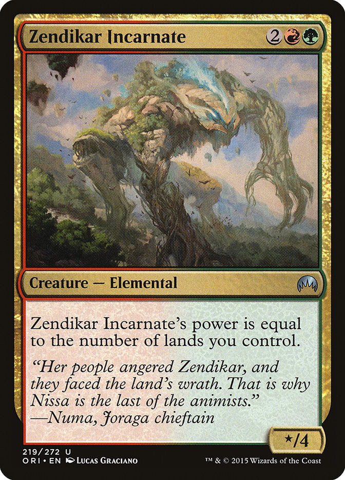 Zendikar Incarnate [Magic Origins] MTG Single Magic: The Gathering | Red Claw Gaming