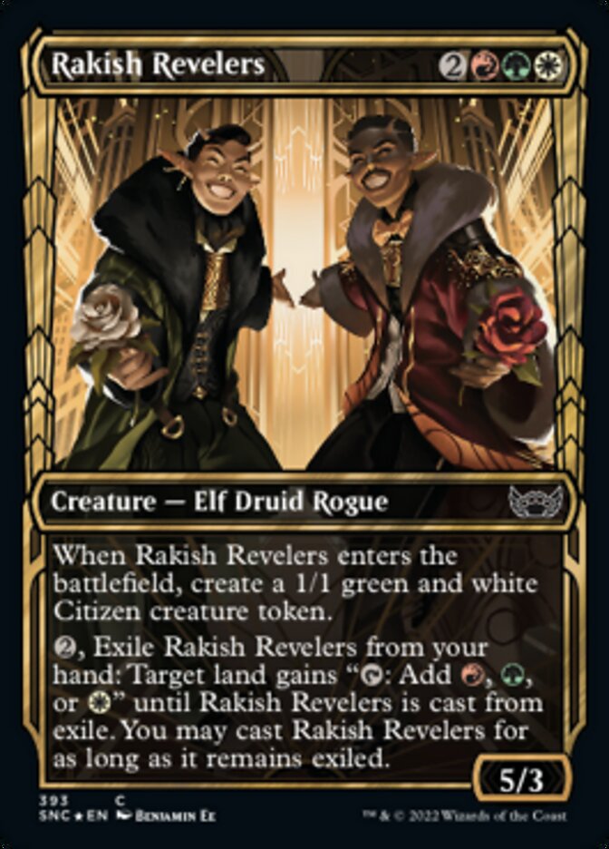 Rakish Revelers (Showcase Golden Age Gilded Foil) [Streets of New Capenna] MTG Single Magic: The Gathering | Red Claw Gaming