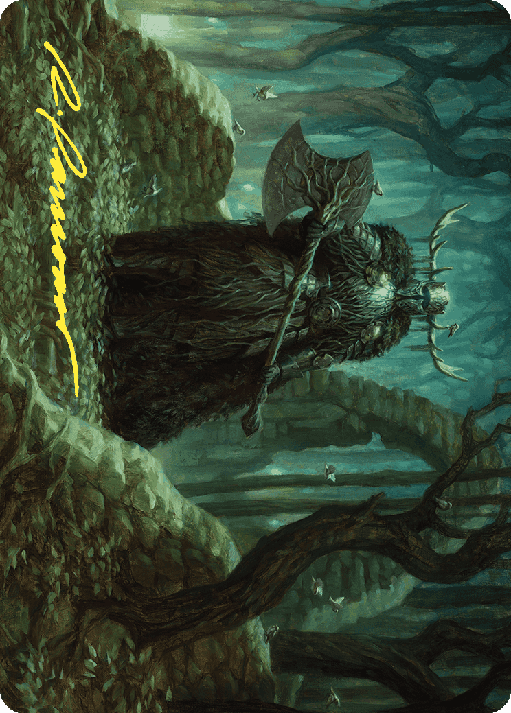 Mosswood Dreadknight Art Card (Gold-Stamped Signature) [Wilds of Eldraine Art Series] MTG Single Magic: The Gathering | Red Claw Gaming