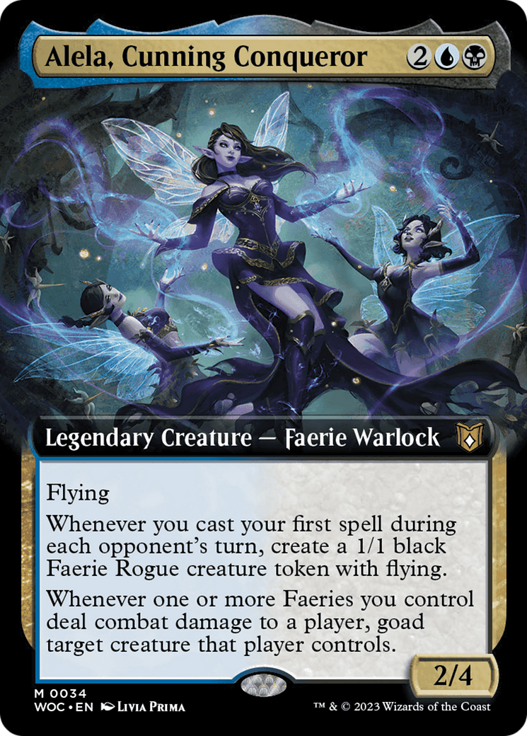 Alela, Cunning Conqueror (Extended Art) [Wilds of Eldraine Commander] MTG Single Magic: The Gathering | Red Claw Gaming