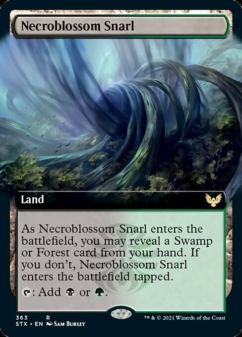 Necroblossom Snarl (Extended Art) [Strixhaven: School of Mages] MTG Single Magic: The Gathering | Red Claw Gaming