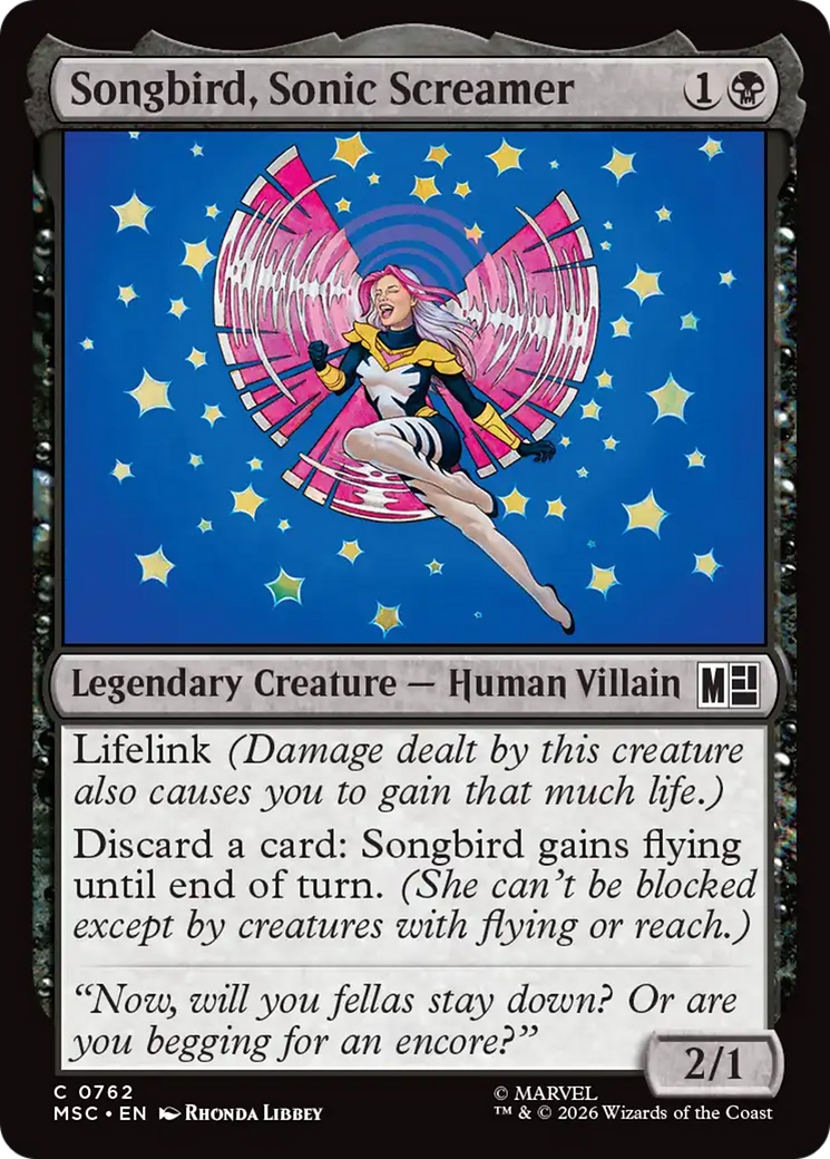 Songbird, Sonic Screamer [Marvel Super Heroes Commander] MTG Single Magic: The Gathering | Red Claw Gaming