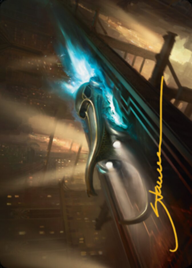 Run Out of Town Art Card (Gold-Stamped Signature) [Streets of New Capenna Art Series] MTG Single Magic: The Gathering | Red Claw Gaming