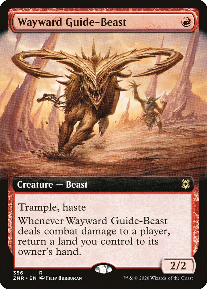 Wayward Guide-Beast (Extended Art) [Zendikar Rising] MTG Single Magic: The Gathering | Red Claw Gaming