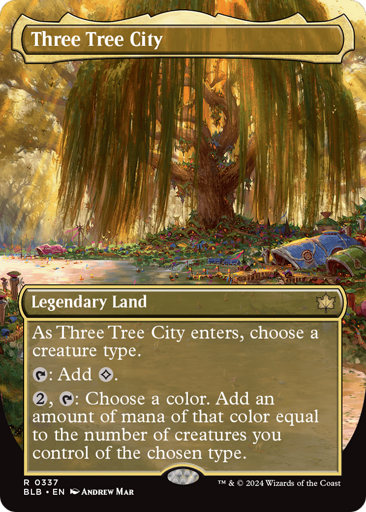 Three Tree City (Borderless) (0337) [Bloomburrow] MTG Single Magic: The Gathering | Red Claw Gaming