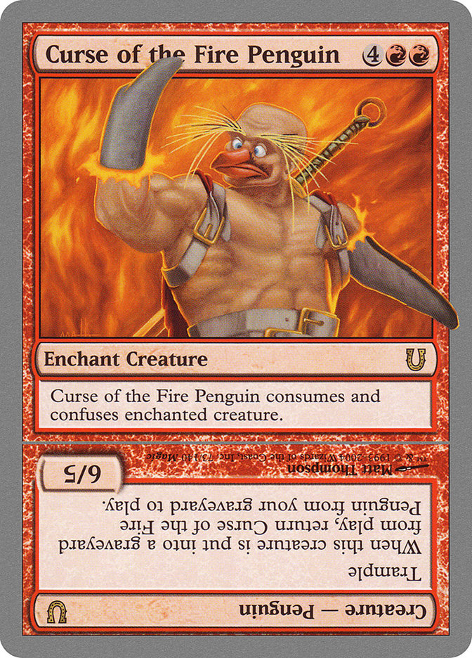 Curse of the Fire Penguin // Curse of the Fire Penguin Creature [Unhinged] MTG Single Magic: The Gathering | Red Claw Gaming