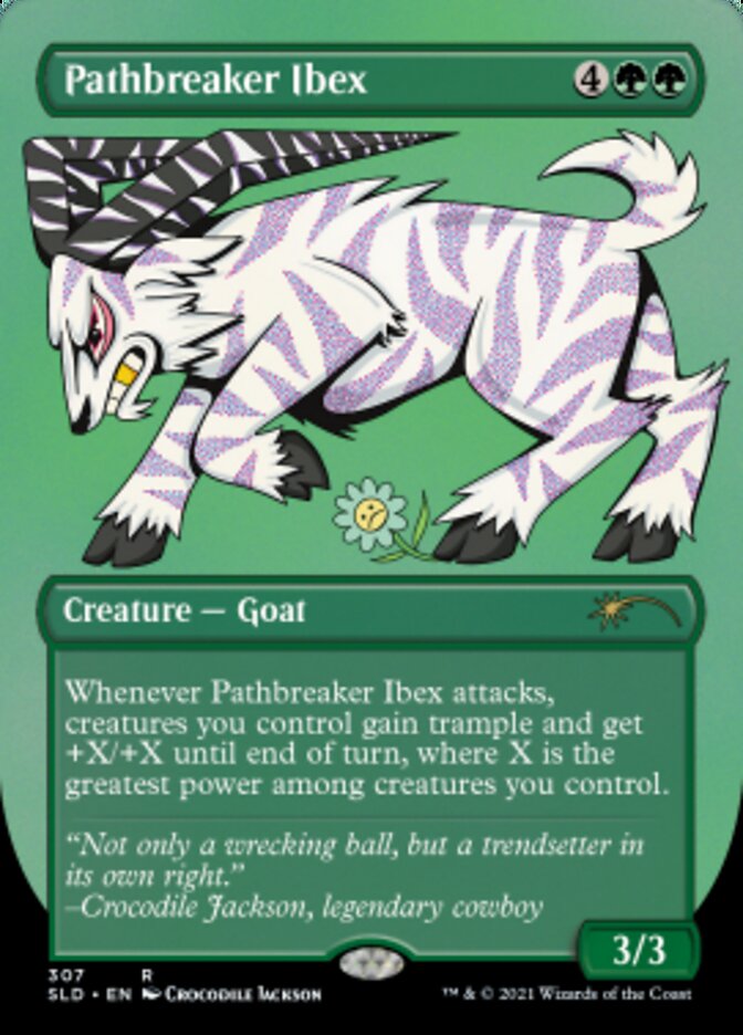 Pathbreaker Ibex (Borderless) (Foil Etched) [Secret Lair Drop Series] MTG Single Magic: The Gathering | Red Claw Gaming