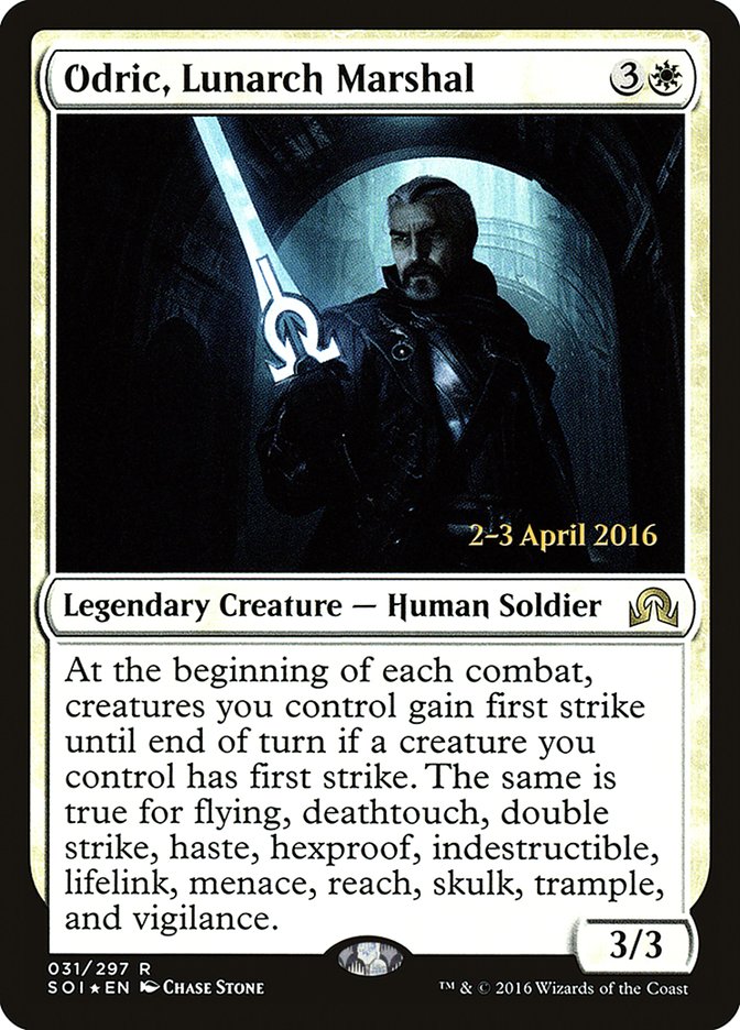 Odric, Lunarch Marshal [Shadows over Innistrad Prerelease Promos] MTG Single Magic: The Gathering | Red Claw Gaming