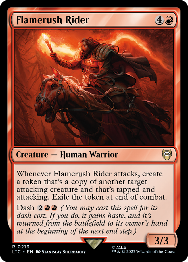 Flamerush Rider [The Lord of the Rings: Tales of Middle-Earth Commander] MTG Single Magic: The Gathering | Red Claw Gaming