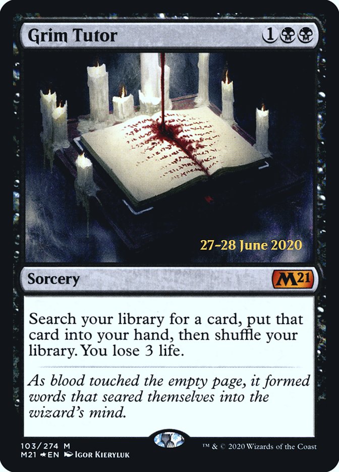 Grim Tutor [Core Set 2021 Prerelease Promos] MTG Single Magic: The Gathering | Red Claw Gaming