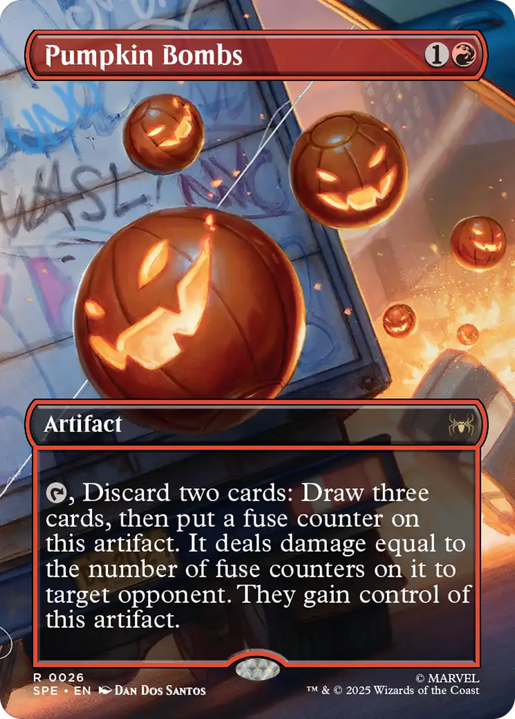 Pumpkin Bombs (Borderless) [Marvel's Spider-Man: Eternal-Legal] MTG Single Magic: The Gathering | Red Claw Gaming