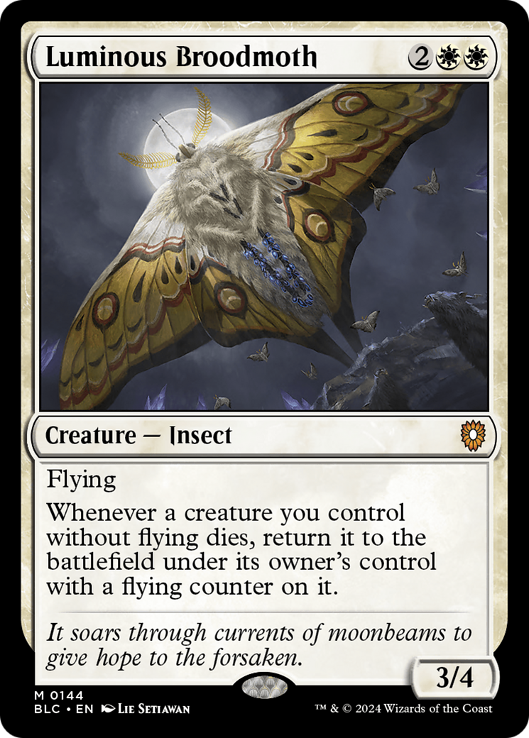Luminous Broodmoth [Bloomburrow Commander] MTG Single Magic: The Gathering | Red Claw Gaming
