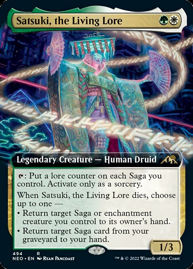 Satsuki, the Living Lore (Extended Art) [Kamigawa: Neon Dynasty] MTG Single Magic: The Gathering    | Red Claw Gaming