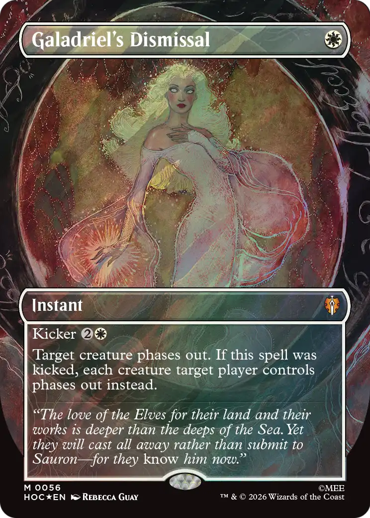 Galadriel's Dismissal (Borderless) (Surge Foil) [The Hobbit: Eternal-Legal] | Red Claw Gaming