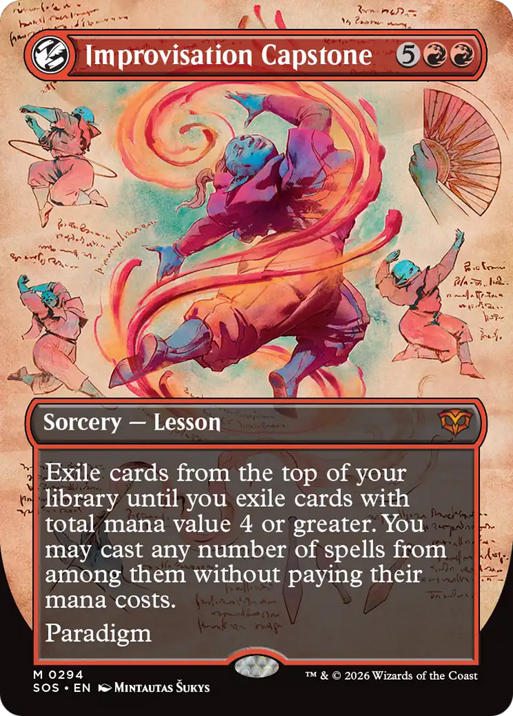 Improvisation Capstone (Borderless) [Secrets of Strixhaven] MTG Single Magic: The Gathering | Red Claw Gaming