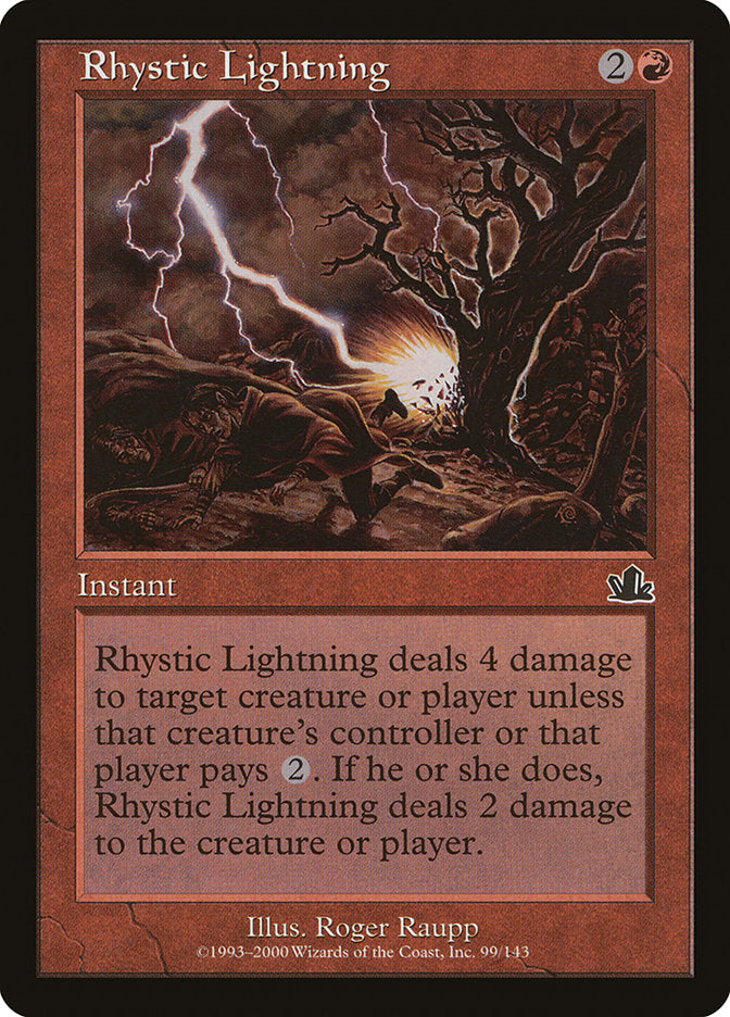 Rhystic Lightning [Prophecy] MTG Single Magic: The Gathering | Red Claw Gaming