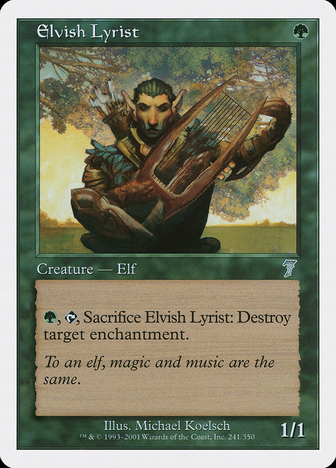 Elvish Lyrist [Seventh Edition] MTG Single Magic: The Gathering | Red Claw Gaming
