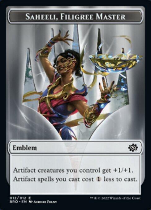 Powerstone // Saheeli, Filigree Master Emblem Double-Sided Token [The Brothers' War Tokens] MTG Single Magic: The Gathering | Red Claw Gaming