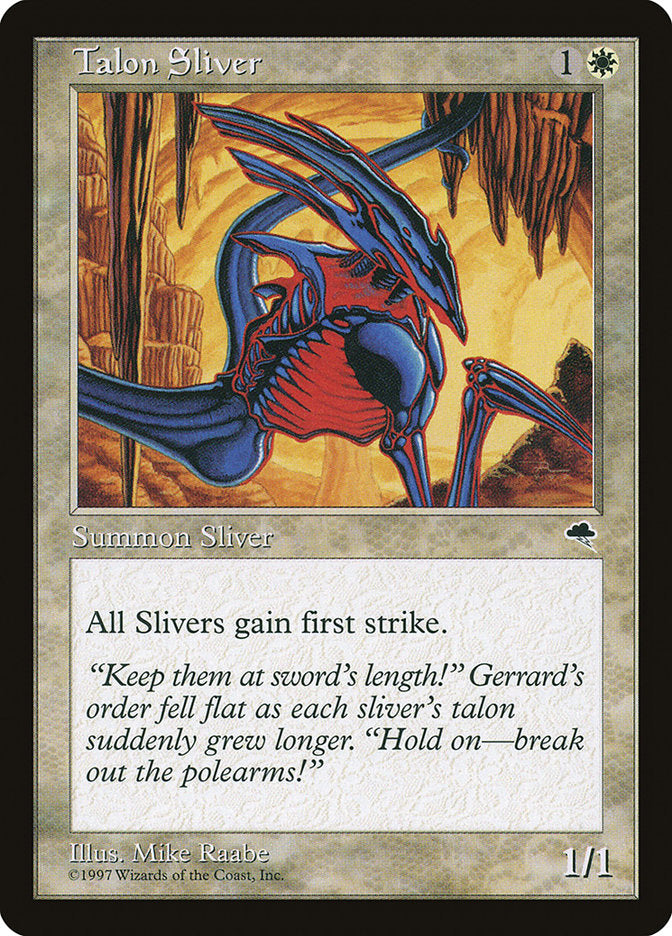Talon Sliver [Tempest] MTG Single Magic: The Gathering | Red Claw Gaming
