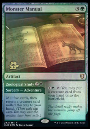 Monster Manual // Zoological Study [Commander Legends: Battle for Baldur's Gate Prerelease Promos] MTG Single Magic: The Gathering | Red Claw Gaming