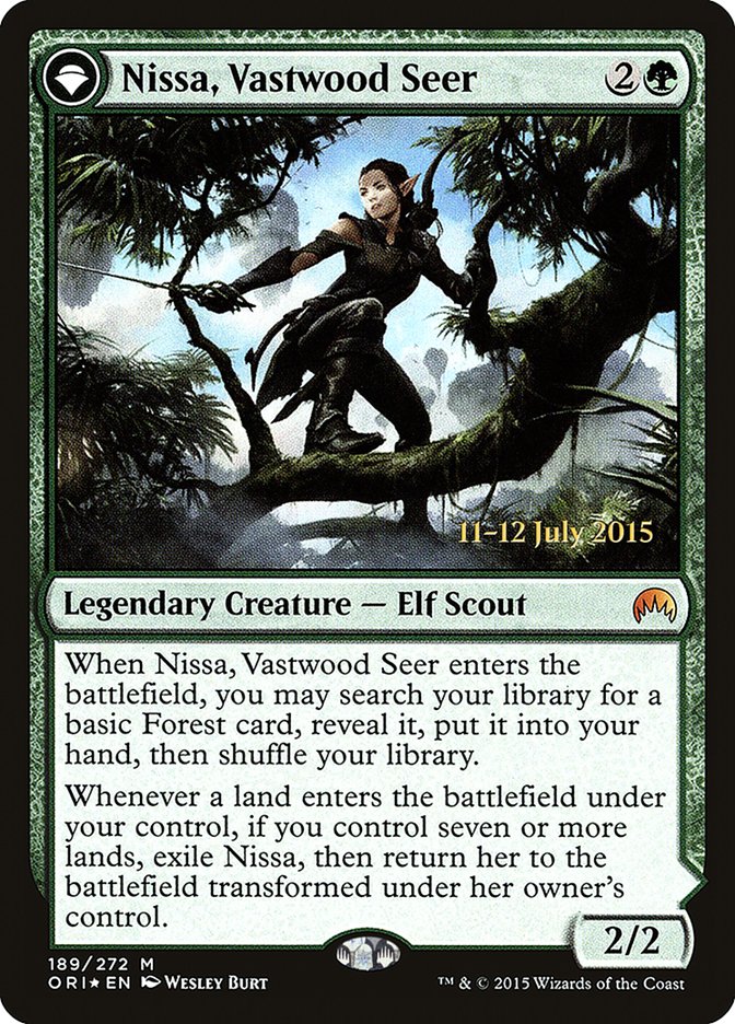 Nissa, Vastwood Seer // Nissa, Sage Animist [Magic Origins Prerelease Promos] MTG Single Magic: The Gathering | Red Claw Gaming