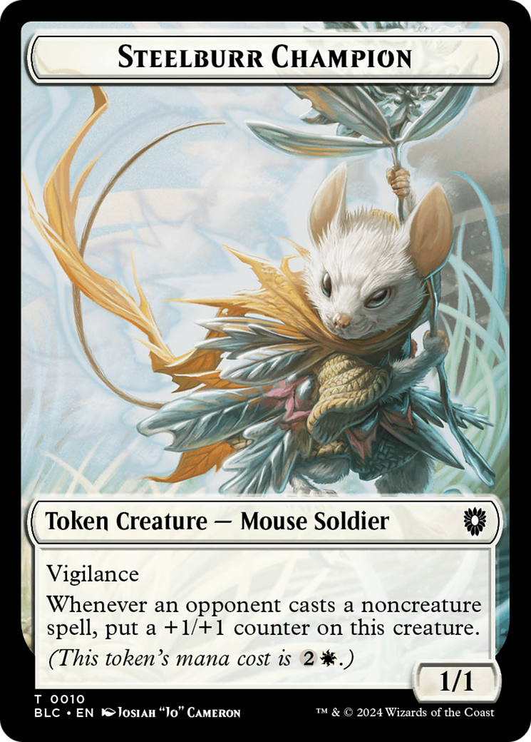 Steelburr Champion // Squid Double-Sided Token [Bloomburrow Commander Tokens] MTG Single Magic: The Gathering | Red Claw Gaming