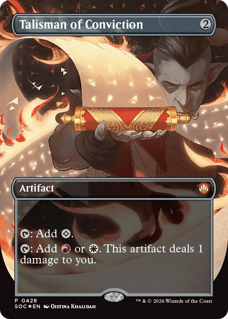 Talisman of Conviction (Borderless) [Secrets of Strixhaven Commander] MTG Single Magic: The Gathering | Red Claw Gaming