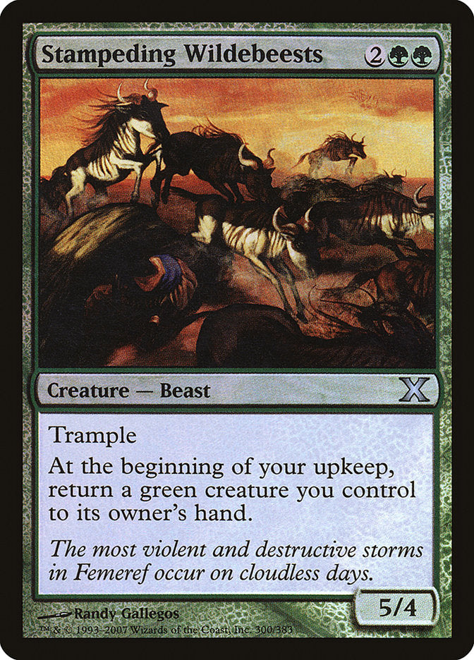 Stampeding Wildebeests (Premium Foil) [Tenth Edition] MTG Single Magic: The Gathering | Red Claw Gaming