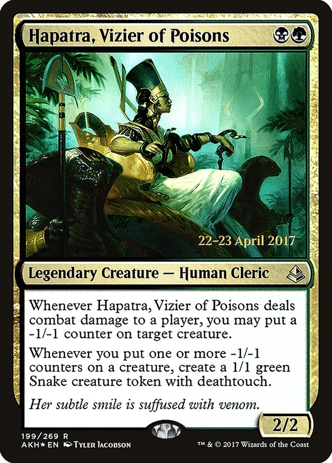 Hapatra, Vizier of Poisons [Amonkhet Prerelease Promos] MTG Single Magic: The Gathering | Red Claw Gaming