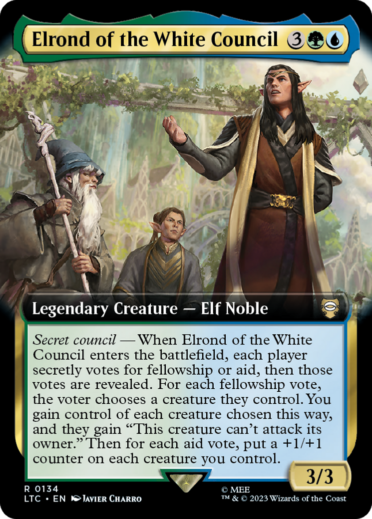 Elrond of the White Council (Extended Art) [The Lord of the Rings: Tales of Middle-Earth Commander] MTG Single Magic: The Gathering | Red Claw Gaming