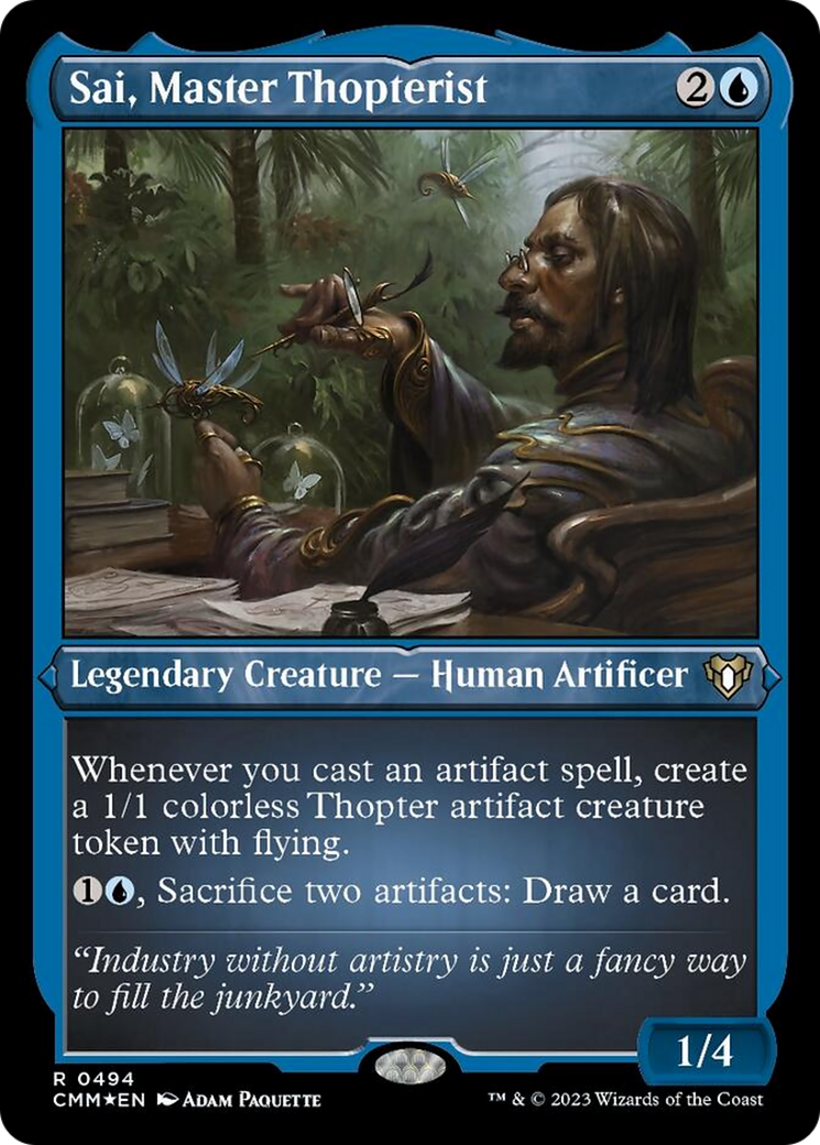 Sai, Master Thopterist (Foil Etched) [Commander Masters] MTG Single Magic: The Gathering | Red Claw Gaming