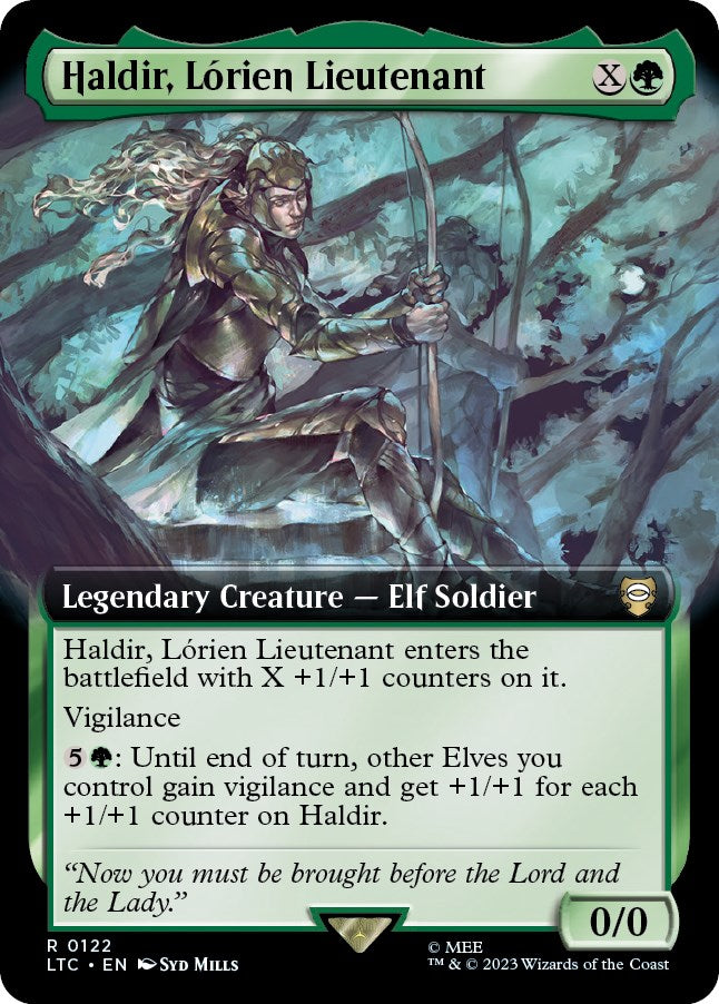 Haldir, Lorien Lieutenant (Extended Art) [The Lord of the Rings: Tales of Middle-Earth Commander] MTG Single Magic: The Gathering | Red Claw Gaming