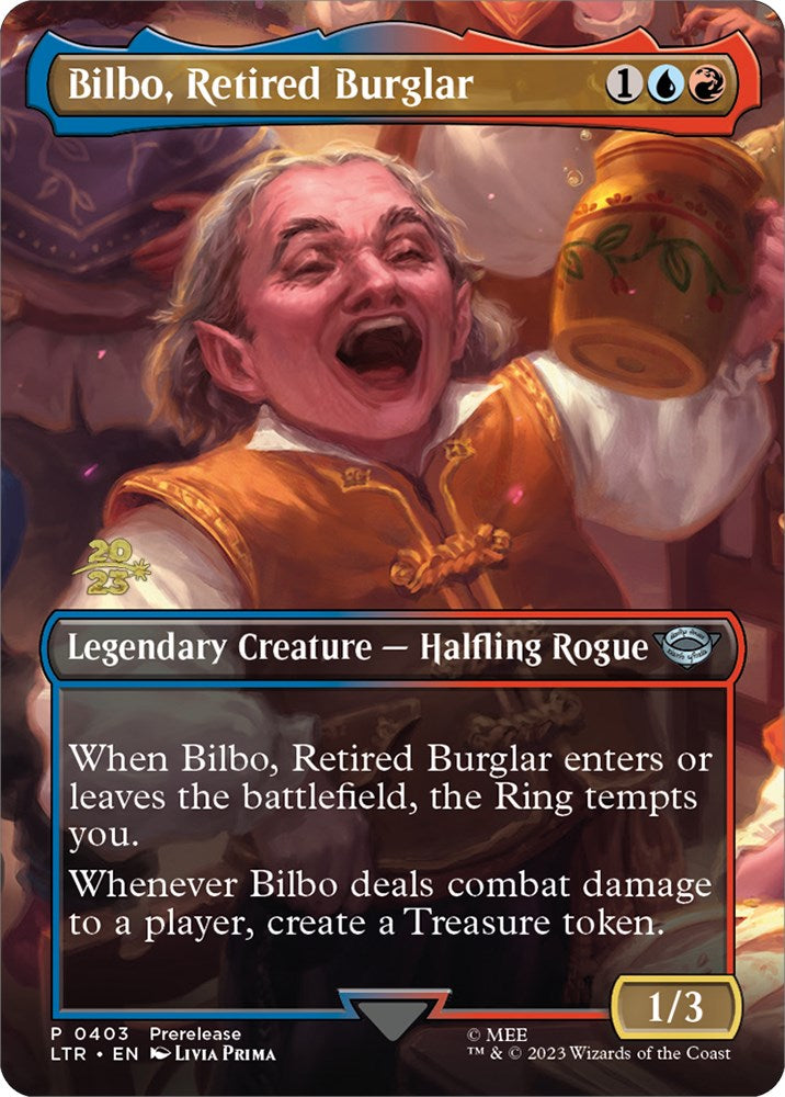 Bilbo, Retired Burglar [The Lord of the Rings: Tales of Middle-Earth Prerelease Promos] MTG Single Magic: The Gathering | Red Claw Gaming
