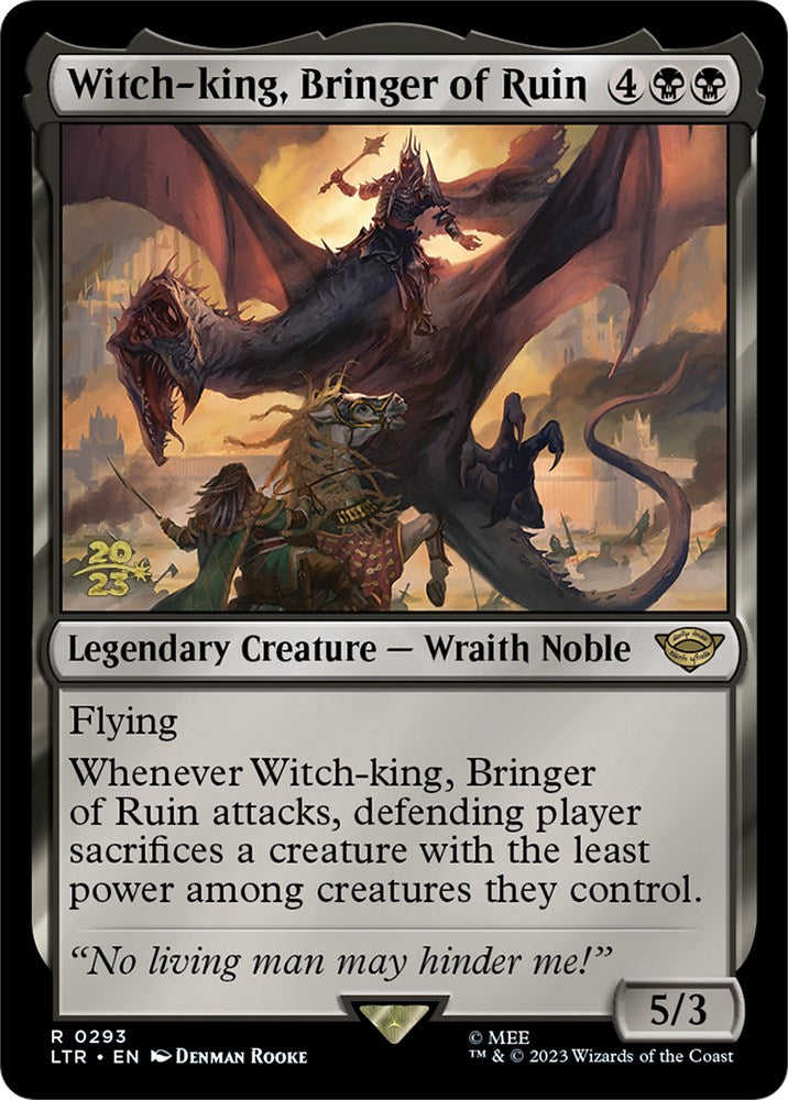 Witch-king, Bringer of Ruin [The Lord of the Rings: Tales of Middle-Earth Prerelease Promos] MTG Single Magic: The Gathering | Red Claw Gaming