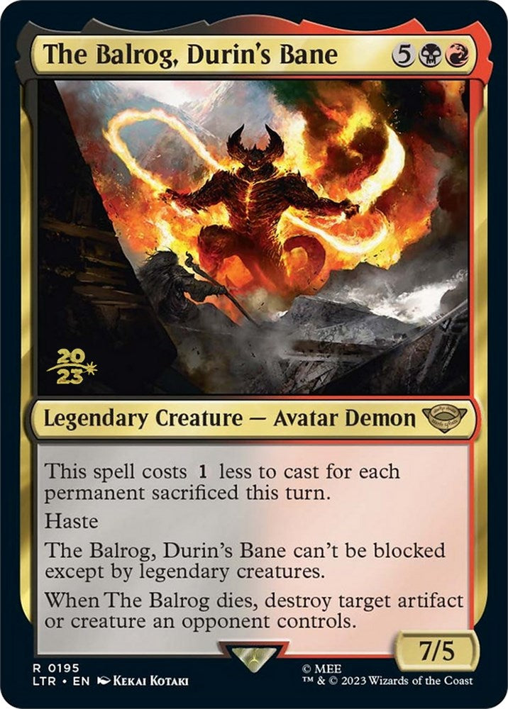 The Balrog, Durin's Bane [The Lord of the Rings: Tales of Middle-Earth Prerelease Promos] MTG Single Magic: The Gathering | Red Claw Gaming
