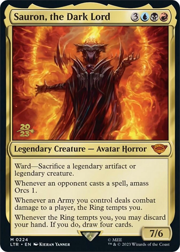 Sauron, the Dark Lord [The Lord of the Rings: Tales of Middle-Earth Prerelease Promos] MTG Single Magic: The Gathering | Red Claw Gaming