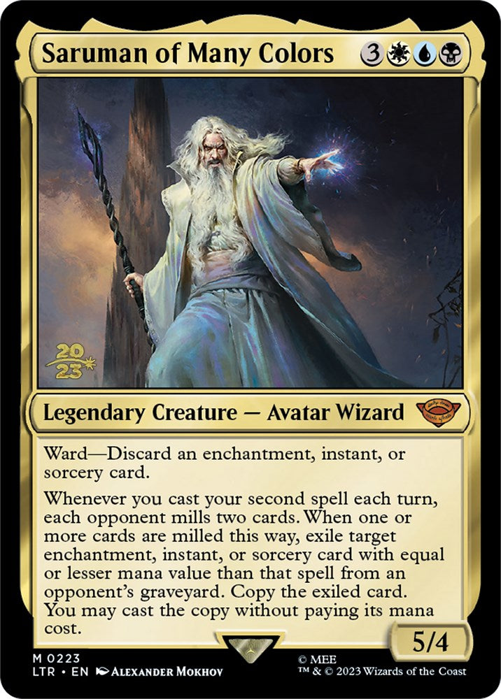Saruman of Many Colors [The Lord of the Rings: Tales of Middle-Earth Prerelease Promos] MTG Single Magic: The Gathering | Red Claw Gaming